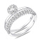 Серебряное двойное кольцо с фианитами (арт. 7501/8628) – изображение 1