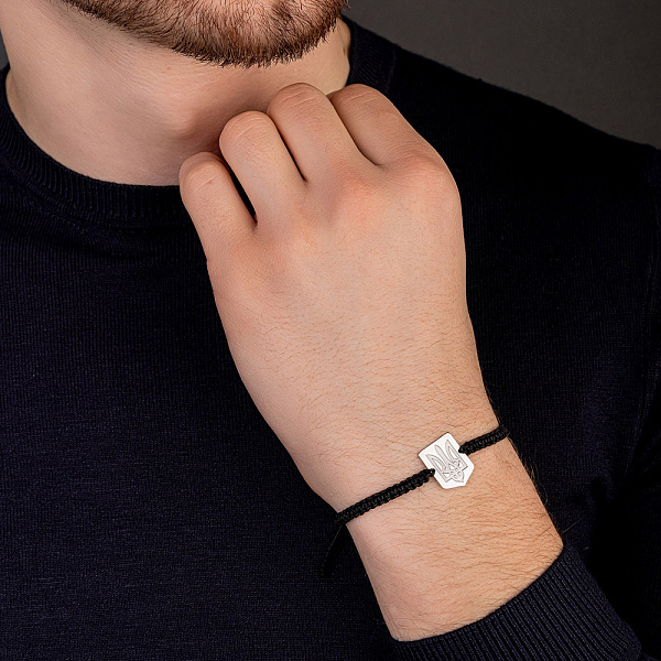 Браслет на нити с серебряной вставкой (арт. Х340075ч) – изображение 3