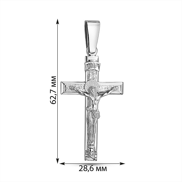 Срібний хрест з розп'яттям (арт. 7504/2-0107.0.2) – зображення 2