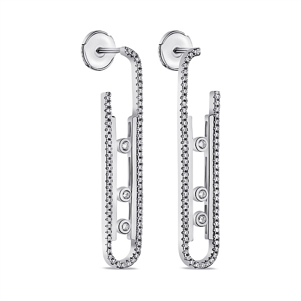 Серьги-пусеты из серебра с фианитами (арт. 7518/6663) – изображение 1
