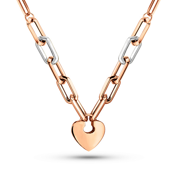 Кольє з червоного і білого золота Сердечко (арт. 352440кб) – зображення 1