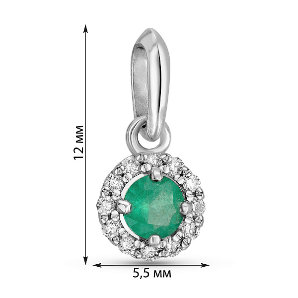 Золотой подвес с изумрудом и бриллиантами (арт. 3192159202и) – изображение 2