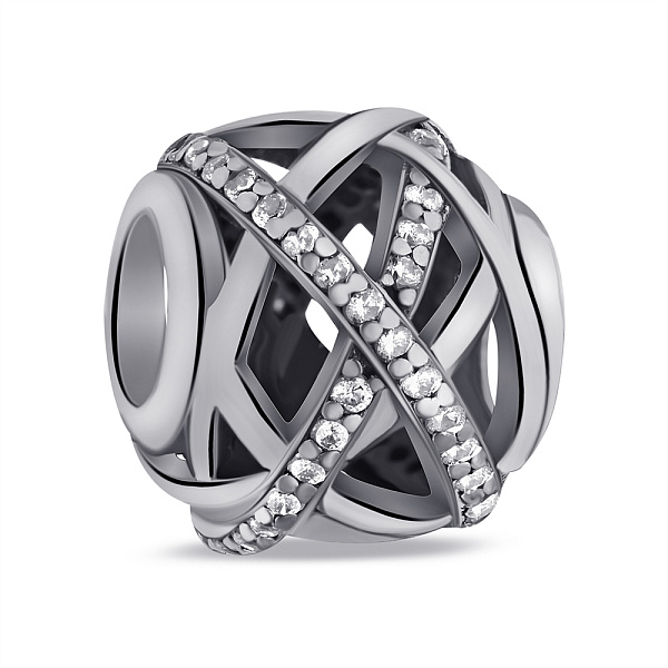 Серебряный шарм с переплетением (арт. 7903/П5Ф/7098) – изображение 1