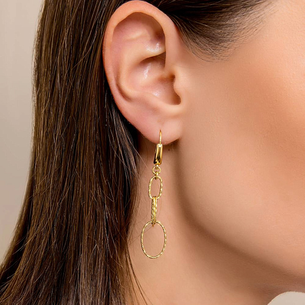 Серьги из желтого золота Francelli (арт. 109916ж) – изображение 2