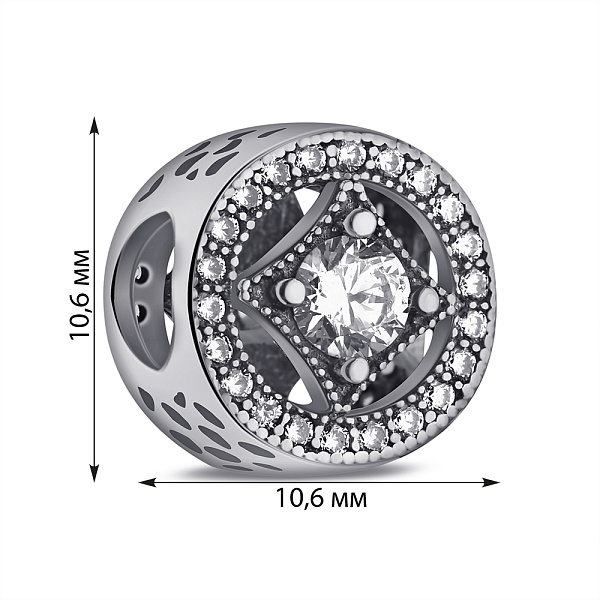 Срібний шарм з фіанітами (арт. 7903/П5Ф/7114) – зображення 2