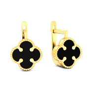 Золоті сережки з оніксом (арт. 110715/8жо)