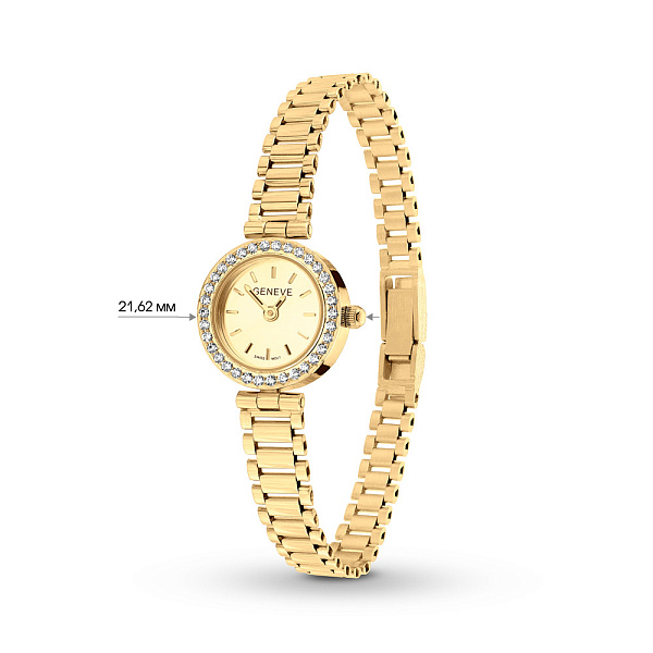 Женские часы из желтого золота с фианитами (арт. 260077ж) – изображение 5