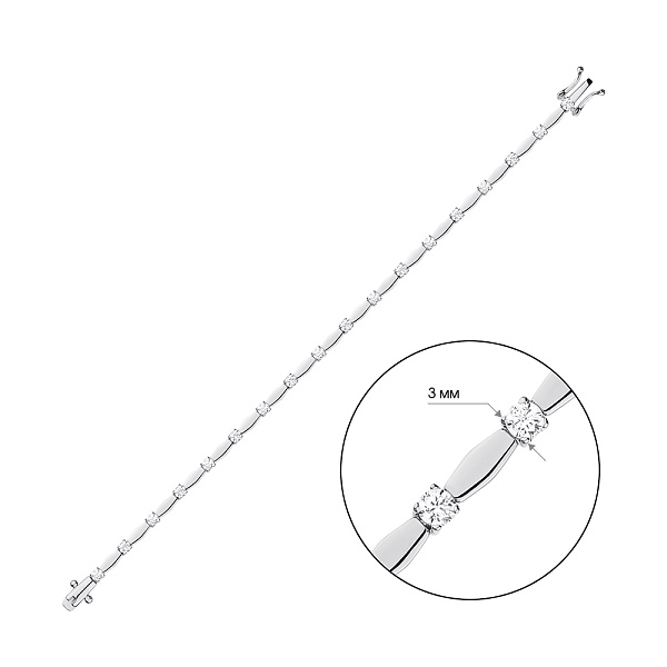 Серебряный браслет с фианитами (арт. 7509/4046) – изображение 5