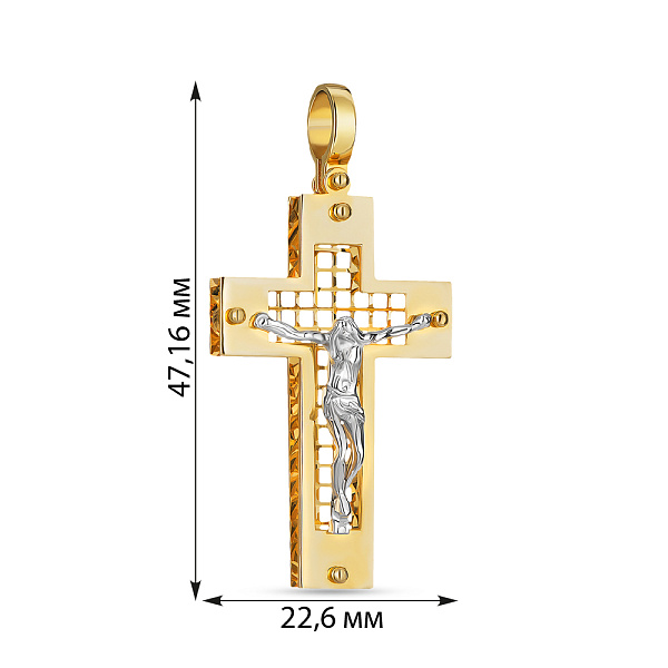 Крестик из комбинированного золота (арт. 500635ж) – изображение 2