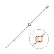 Золотий браслет "Клевер" з перламутром (арт. 322528/10п)