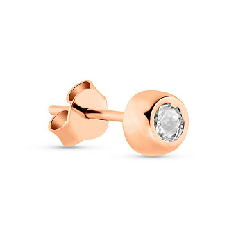 Золотая cерьга в одно ухо с фианитом (арт. 100881Я)