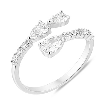 Фото Серебряное незамкнутое кольцо с фианитами (арт. 7501/8478)