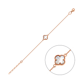 Золотой браслет "Клевер" с перламутром (арт. 322528/10п)