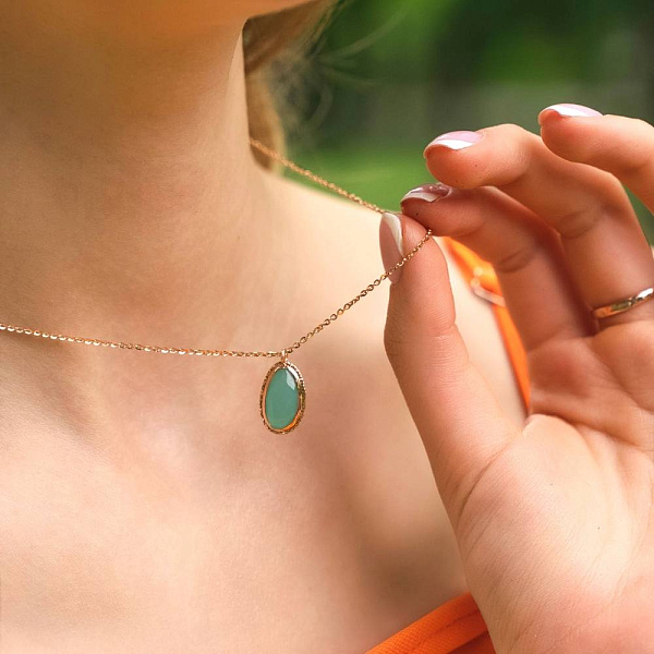 Золоте кольє з кварцом (арт. 351936Пкгм) – зображення 3