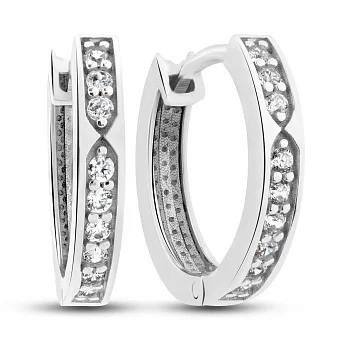 Сережки з білого золота з фіанітами (арт. 109869/15б)