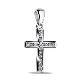 Серебряный крестик с фианитами (арт. 7503/4014)