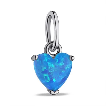 Серебряная подвеска Сердце с опалом (арт. 7503/ПК2ОПГ/1164)
