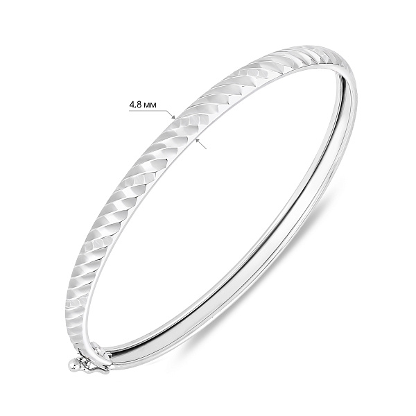 Жесткий серебряный браслет без камней (арт. 7509/5476/5) – изображение 2