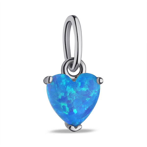 Серебряная подвеска Сердце с опалом (арт. 7503/ПК2ОПГ/1164) – изображение 1