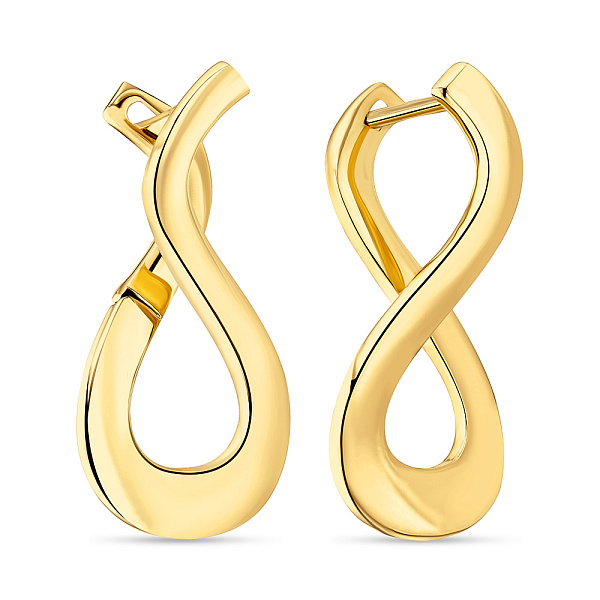 Золоті сережки в жовтому кольорі металу без каміння (арт. 108524ж) – зображення 1