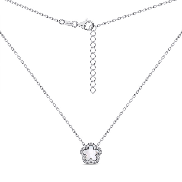 Серебряное колье с перламутром и фианитами (арт. 7507/2186/10п) – изображение 2