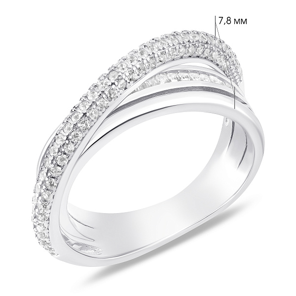 Серебряное тройное кольцо с фианитами (арт. 7501/8445) – изображение 2