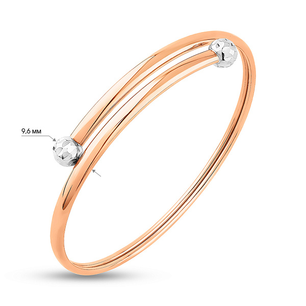 Золотий браслет з алмазною гранню та родіюванням (арт. 326533р) – зображення 4