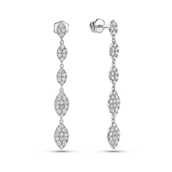 Золотые серьги с бриллиантами (арт. С341305060б) – изображение 1