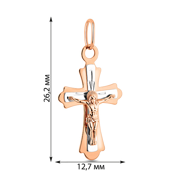 Золотий натільний хрестик з розп'яттям (арт. 520500) – зображення 3