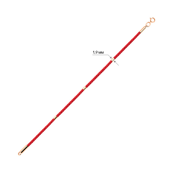 Браслет из шелковой нити с золотыми вставками (арт. 340144к) – изображение 3