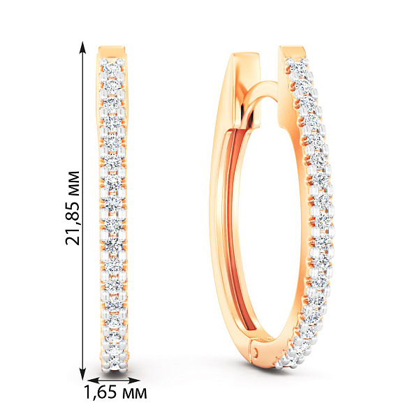 Золотые сережки с дорожкой из фианитов (арт. 1101106) – изображение 4