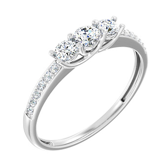 Кольцо из белого золота с бриллиантами (арт. К011252040/750б)
