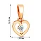 Подвес "Сердце" из красного золота с фианитами (арт. 440692) – изображение 2
