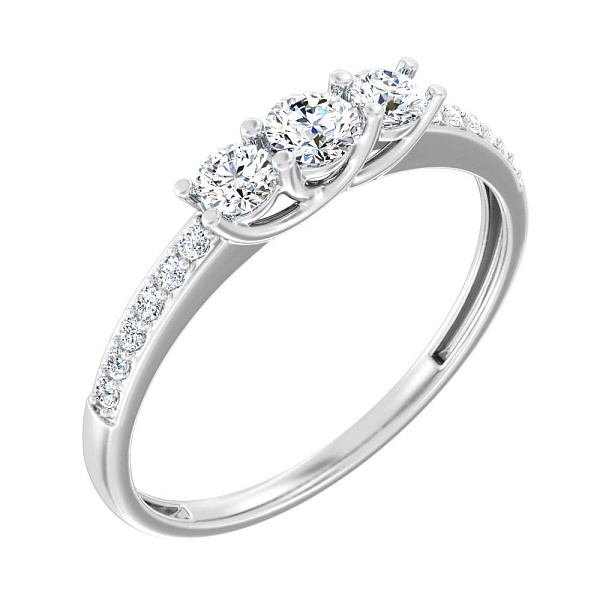 Каблучка з білого золота з діамантами (арт. К011252040/750б) – зображення 1