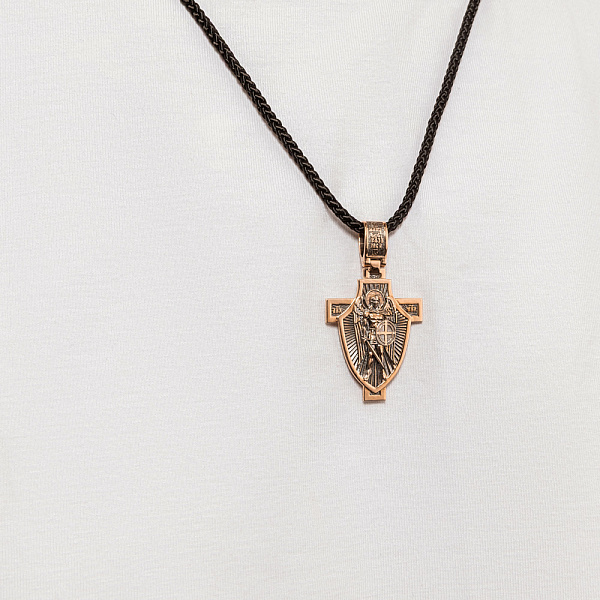 Підвіс Архангел Михаїл з червоного золота з молитвою (арт. 501756ч) – зображення 4