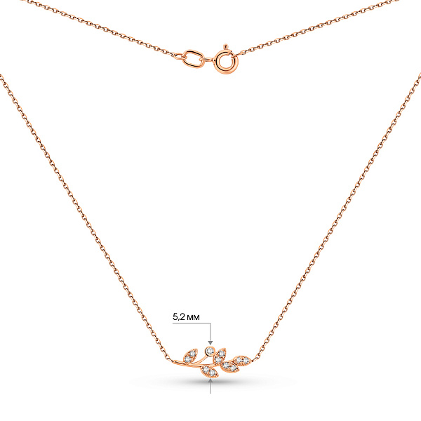 Кольє Гілочка з червоного золота з діамантами (арт. Ц011471005) – зображення 3