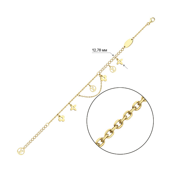 Серебряный браслет с желтым родированием (арт. 7509/3733ж) – изображение 2