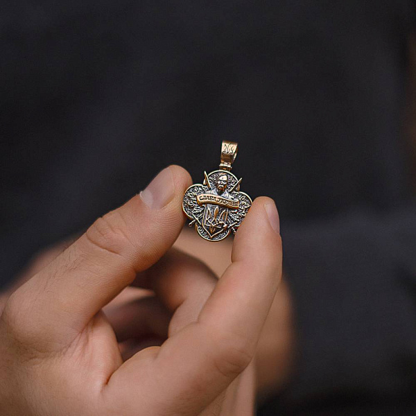 Золотий підвіс Слава Україні (арт. 440949ч) – зображення 7