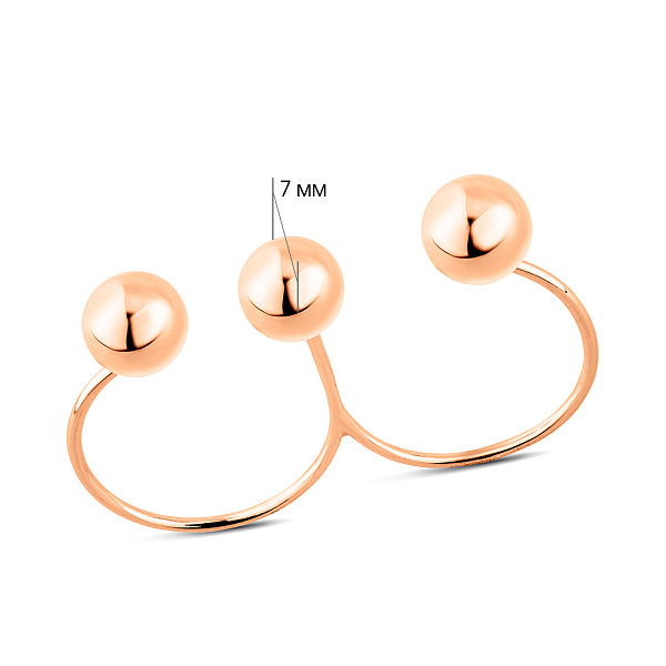 Золота каблучка на два пальці (арт. 1401038) – зображення 5