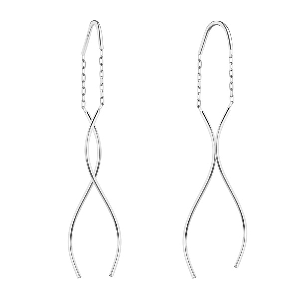 Серьги-протяжки из белого золота (арт. 107120б) – изображение 1
