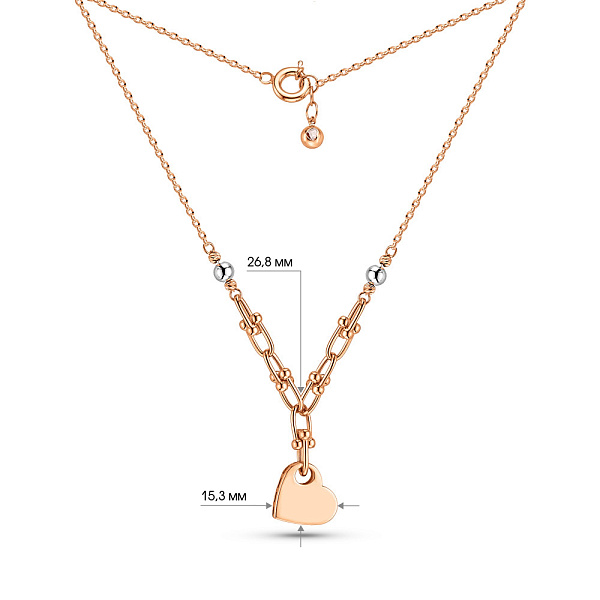 Золотое колье Сердечко (арт. 352445кб) – изображение 4