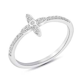 Фото Серебряное кольцо Цветок с фианитами (арт. 7501/8264)