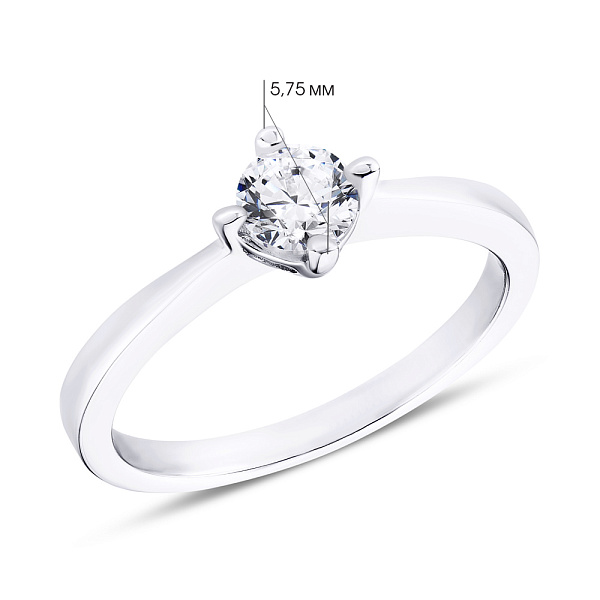 Серебряное кольцо с фианитом (арт. 7501/3796) – изображение 2
