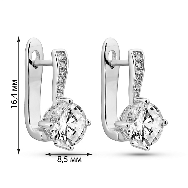 Серебряные серьги с фианитами (арт. 7502/2186717) – изображение 3