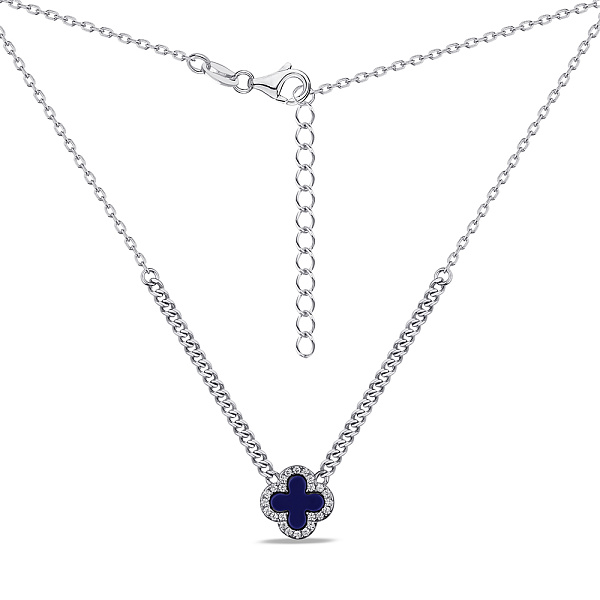 Срібне кольє з оніксом і фіанітами (арт. 7507/2108/10ос) – зображення 2