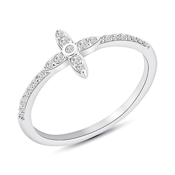 Серебряное кольцо Цветок с фианитами (арт. 7501/8264) – изображение 1