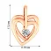 Золотий кулон Два серця з фіанітом (арт. 440353) – зображення 2