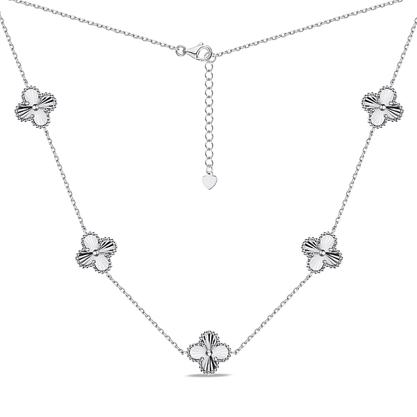 Серебряное колье Клевер без камней (арт. 7507/2197/15) – изображение 2