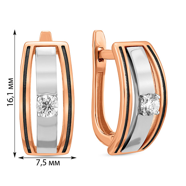 Золоті сережки з фіанітом (арт. 113100) – зображення 3