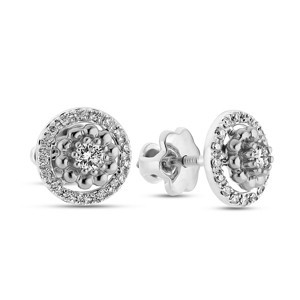 Золотые пусеты с бриллиантами (арт. С341107020б) – изображение 1